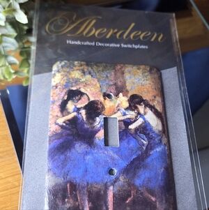 Vintage Degas Style Light Switch Cover Blue Ballerina USA Made 2002 NIP